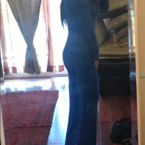 Classy and Elegant Blue Sequin Dress - Picture 6 of 6